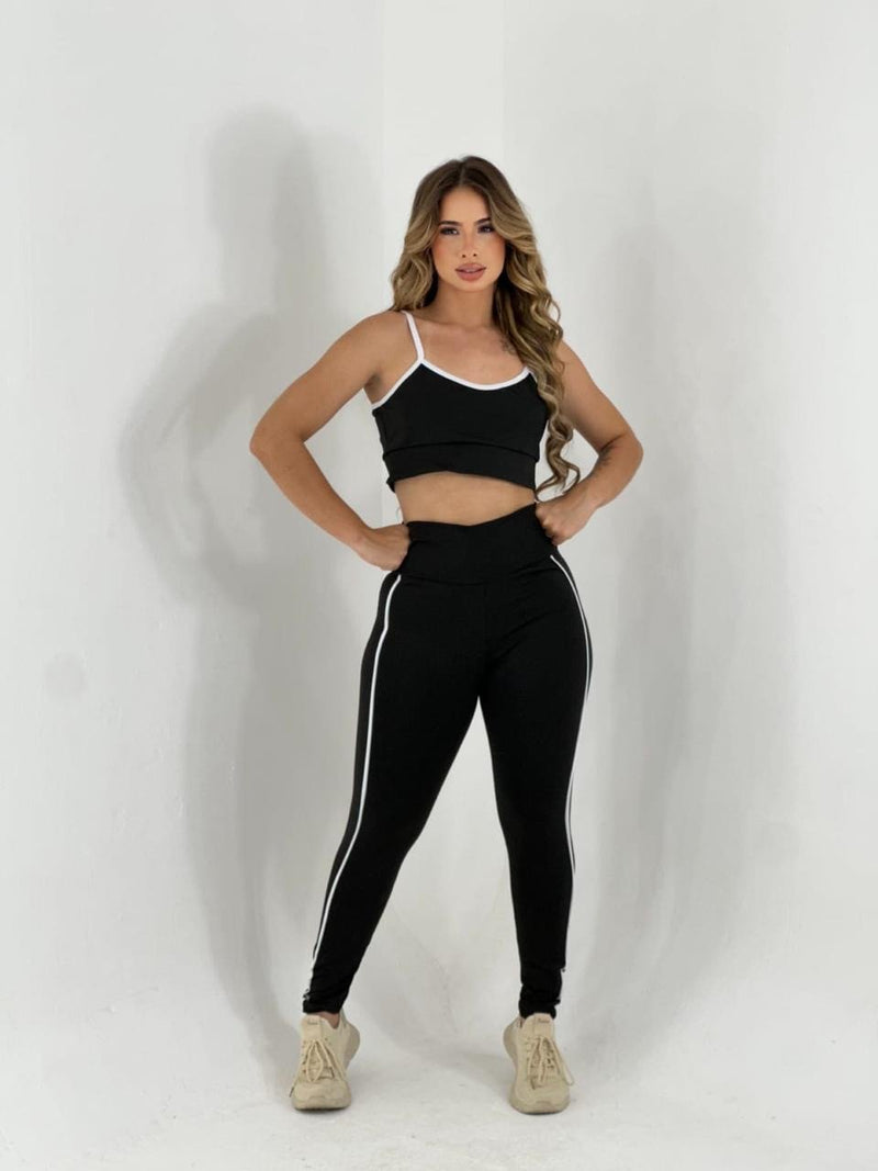 Conjunto calça academia com viés