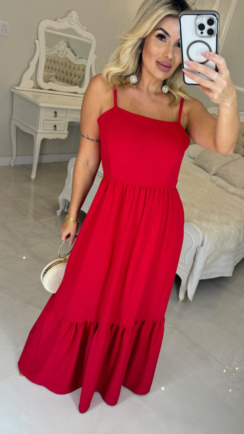 Vestido Longo Duna modelo alcinha| Trust Modas